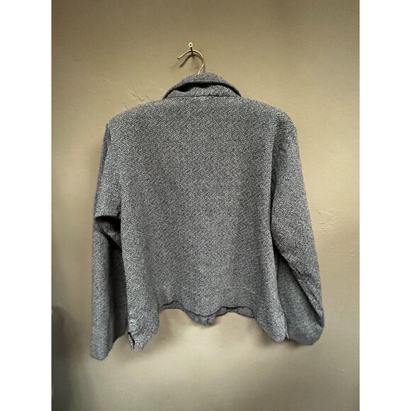 Habitat Women Button Front Jacket Small Long Sleeve Textured Cotton Blend Gray - Picture 2 of 9